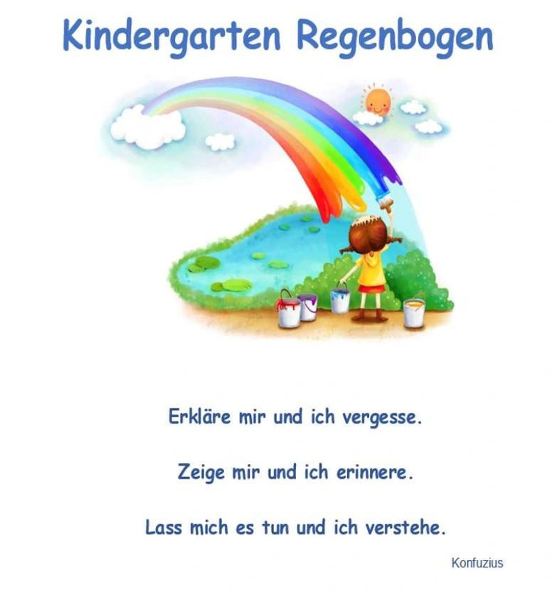 Bild Kindergarten Regenbogen Macken