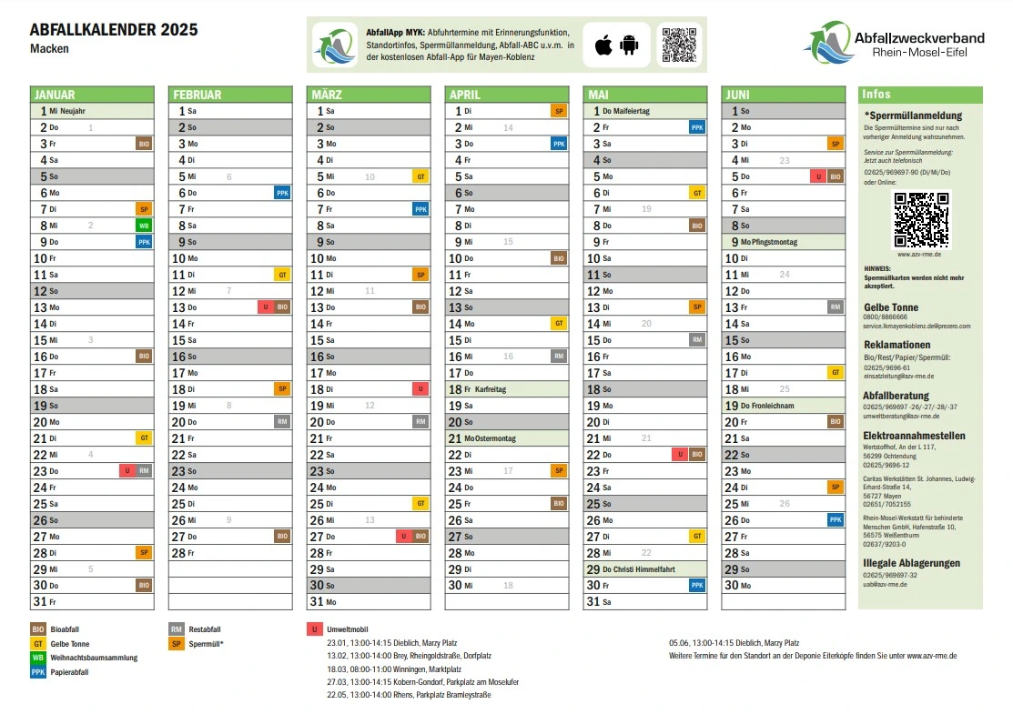 Bild Abfallkalender 2025 Macken